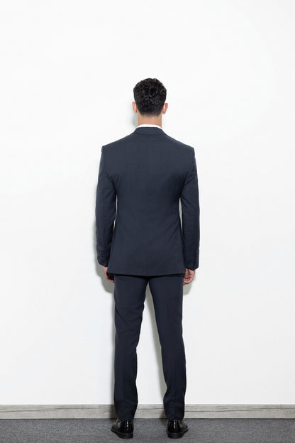 Slim-fit Grey notched lapel suit